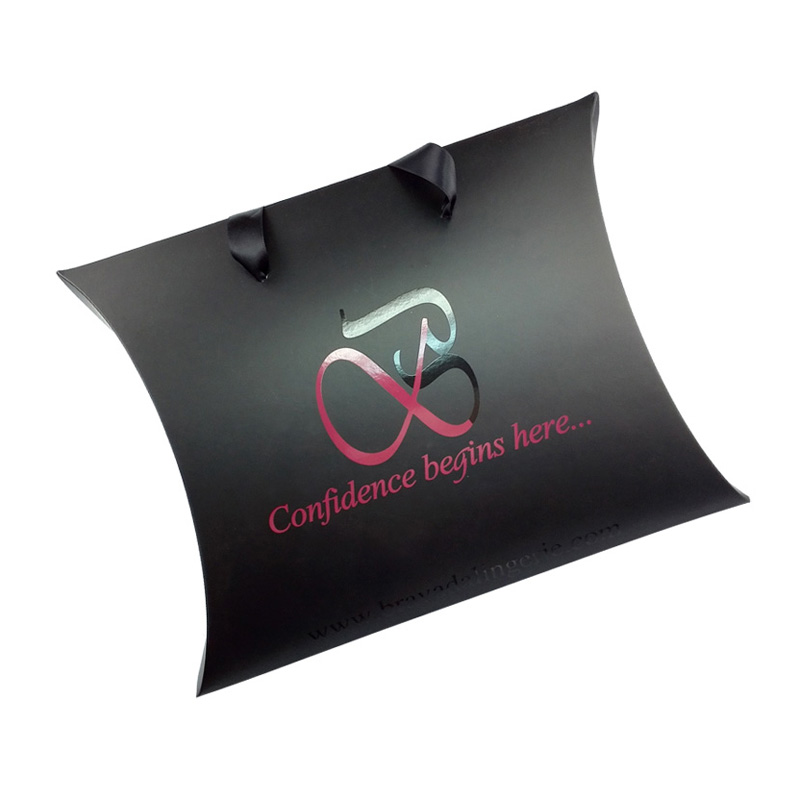 Custom Hot Foil Logo Foldable Pillow Paper Gift Box Custom Hot Foil Logo Foldable Pillow Paper Gift Box