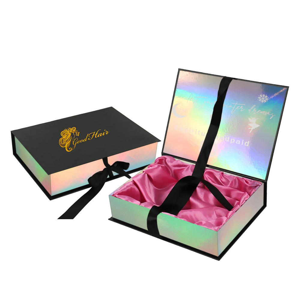 Custom Holographic Magnetic Flip Rigid Gift Box Custom Holographic Magnetic Flip Rigid Gift Box