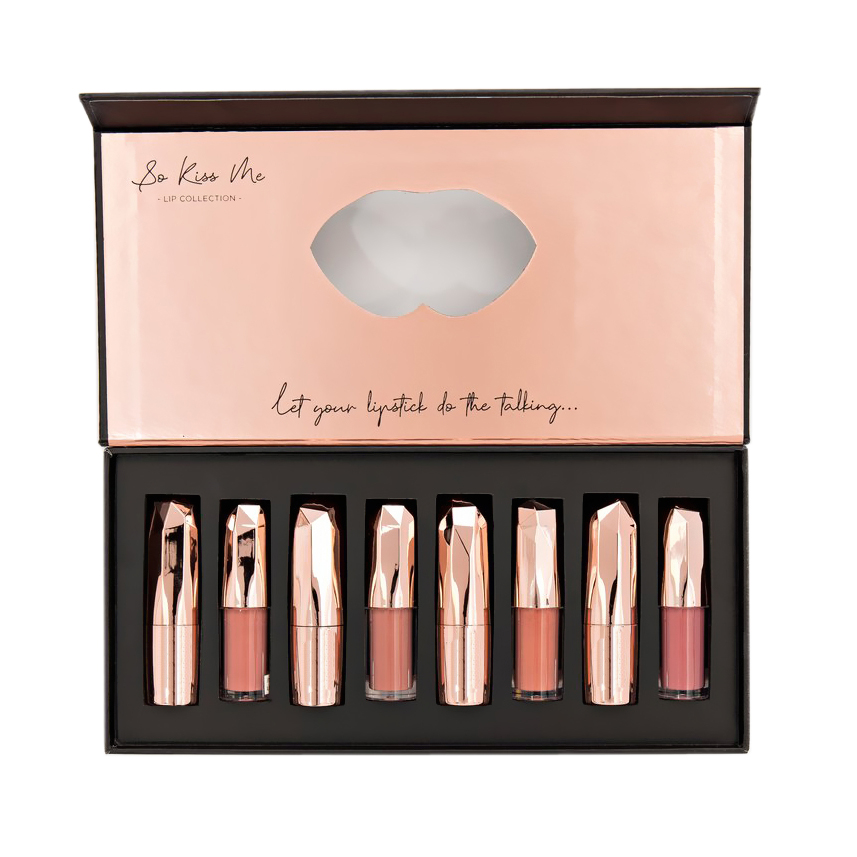 Flip Top Rigid Cosmetic Packaging Box for Lip Oil Sets Flip Top Rigid Cosmetic Packaging Box for Lip Oil Sets
