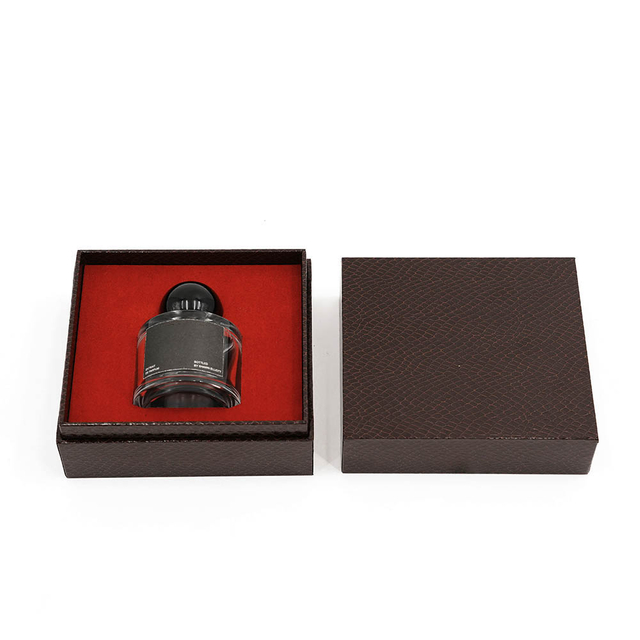 Brown Leather Texture Perfume Gift Box with Sleeve