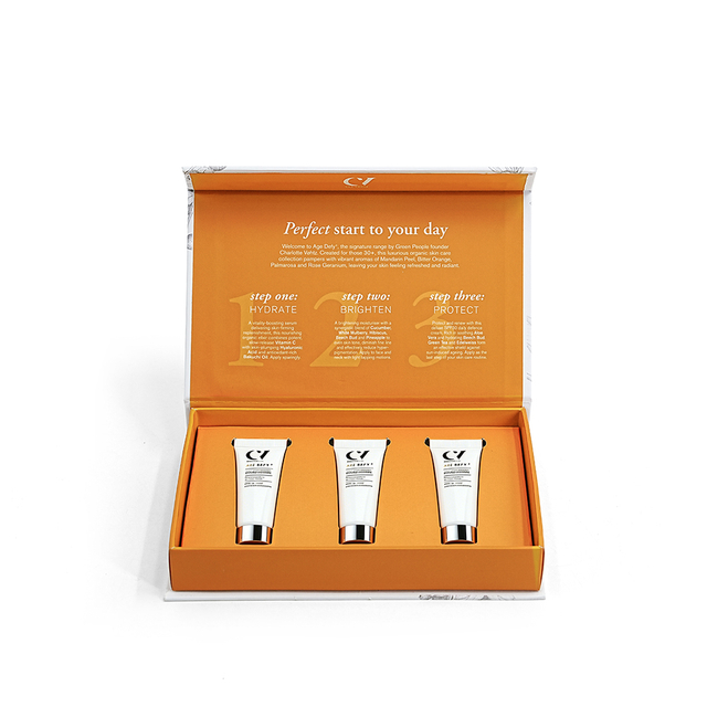 White Printed Skincare Set Gift Box