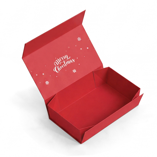 Custom Red Christmas Folding Gift Box for Skincare Sets