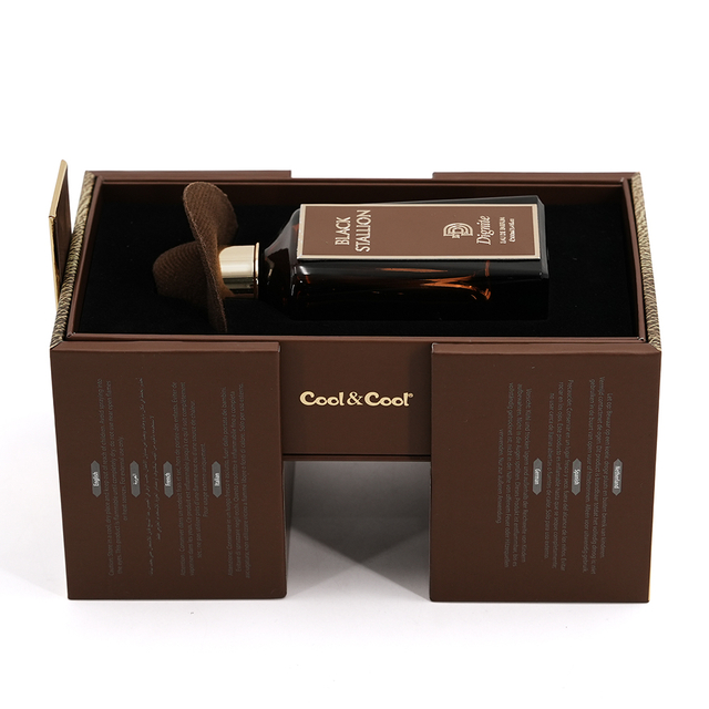 Brown Double Swing Door Rigid Men’s Perfume Box