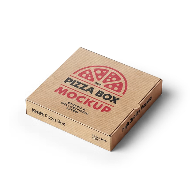Custom Full Color Printed E-Flute Corrugated Foldable Pizza Takeaway Box