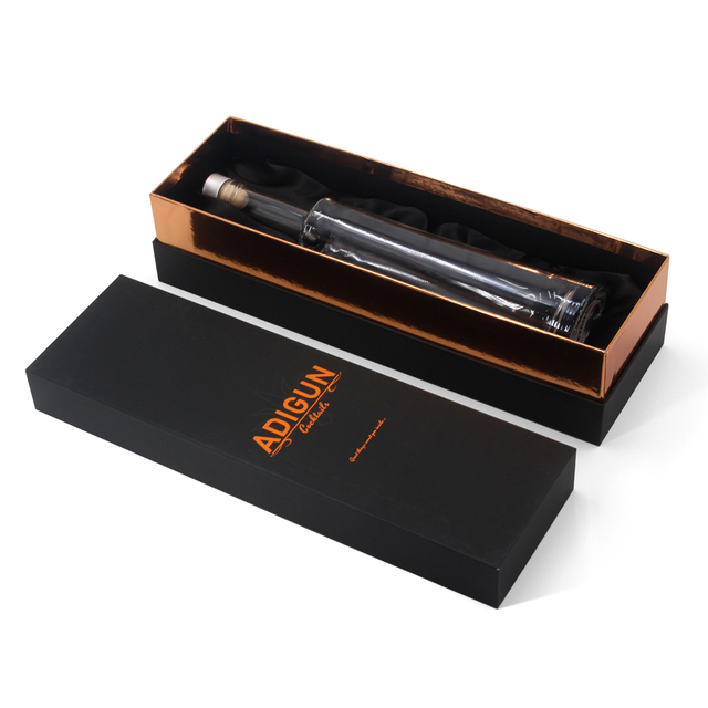 Custom Long Rigid Lid‑and‑Base Liquor Bottle Gift Box With Satin Lining