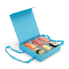 Custom Magnetic Closure Sushi Takeaway Gift Box With Integrated Ribbon Carry Handles