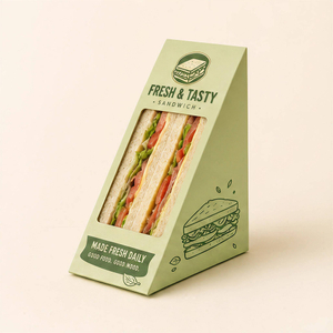 Triangle Sandwich Paper Box with Clear PVC Window