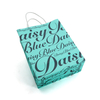Custom Turquoise Paper Shopping Bag with All-Over Logo Print