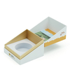 Full Color Printed Flip Rigid Honey Gift Box with Golden Interior & Custom Circular EVA Insert
