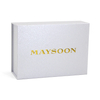 Shimmer Silver Magnetic Flip Rigid Gift Box with Custom Gold Hot Foil Brand Logo
