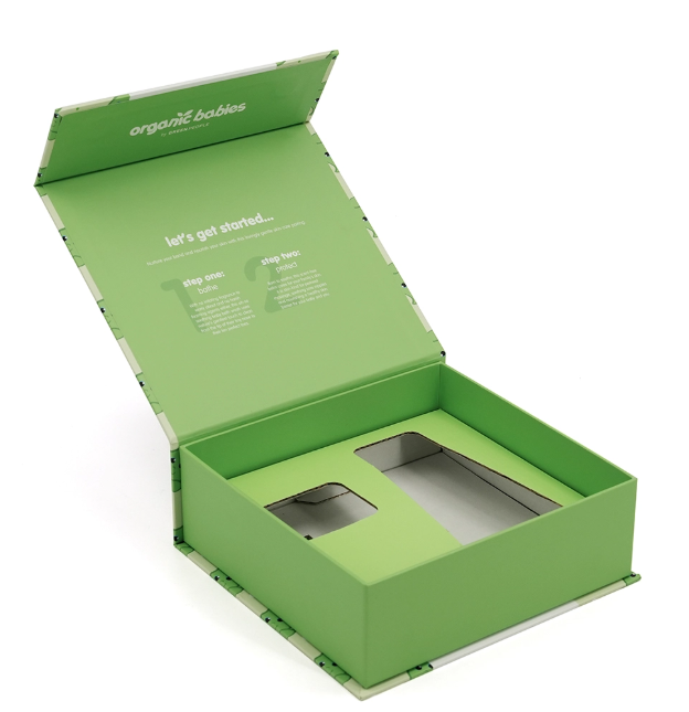 Custom Printed Magnetic Flip-Top Baby Skincare Set Box