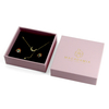 Custom Logo Pink Rigid Jewelry Box for Gift Set