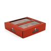 Custom Red Flip‑Lid Hot Sauce Gift Box With Dual Clear PET Window & 6‑Jar Insert