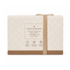 Beige Lattice Foldable Cookie Paper Box with Champagne Gold Ribbon Bow