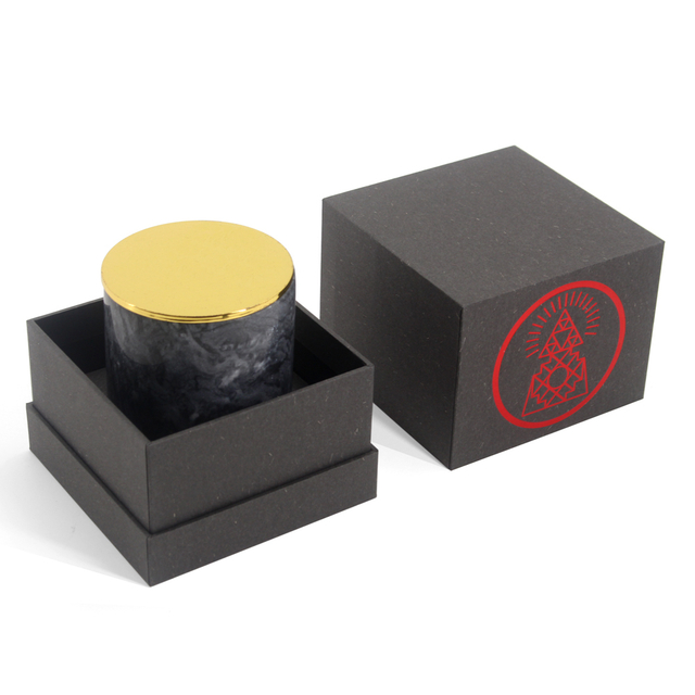 Rigid Candle Box with Custom Red Foil Logo