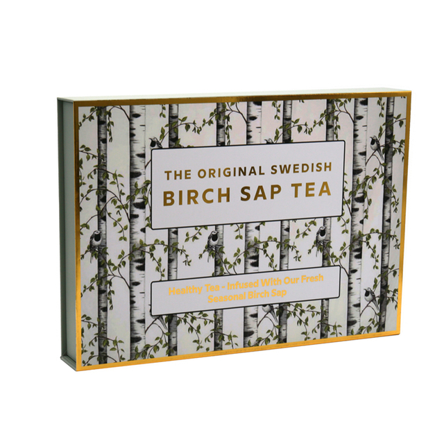 Custom Magnetic Rigid Tea Gift Box with Gold Foil Edge for Tea Tins