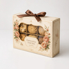 Vintage Rose Window Cookie Gift Box with Ribbon Closure