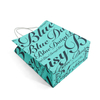 Custom Turquoise Paper Shopping Bag with All-Over Logo Print