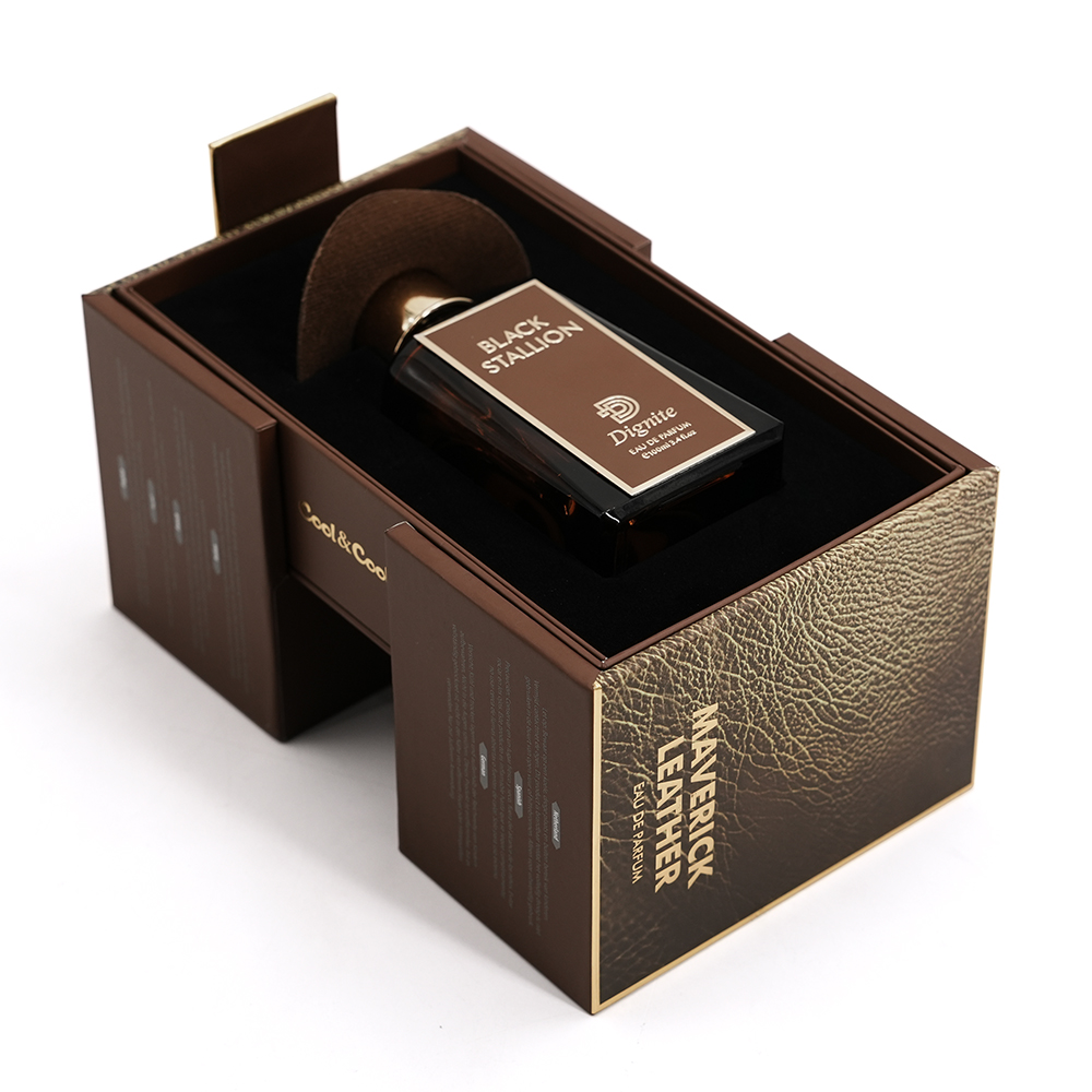 Brown Double Swing Door Rigid Men’s Perfume Box