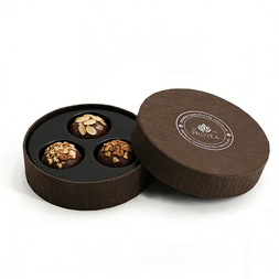 Round Rigid Chocolate Gift Box with Custom Logo