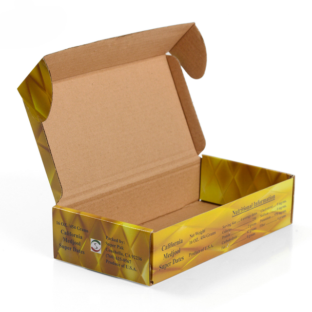 Custom Tuck Top Corrugated Mailer Box for Medjool Dates