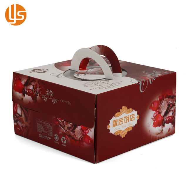 Custom Foldable Corrugated Cake Box With Paper Carry Handle