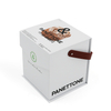 Custom White Rigid Panettone Box with PU Leather Carry Handle Wholesale