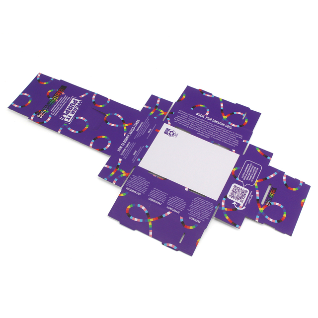 Full Color Printed E-Flute Corrugated Countertop Charity Donation Collection Display Box