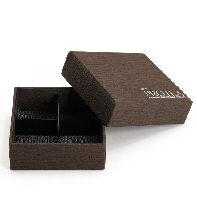 Square Rigid Chocolate Gift Box With 4 Compartments