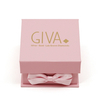 Luxury Pink Magnetic Closure Jewelry Box With Satin Bow