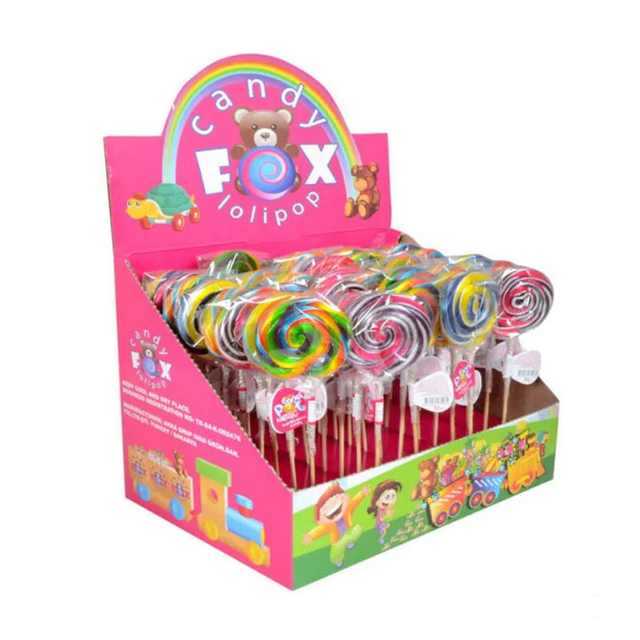 Custom Candy POP Lollipop Display Box With Bin Front and Printed Header