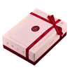 Custom Pink Lid & Base Rigid Snack Gift Box With Ribbon Bow and Divider Insert