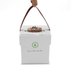 Custom White Rigid Panettone Box with PU Leather Carry Handle Wholesale
