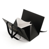 Custom Black Triangular Boutique Paper Bag with Gold Foil Logo