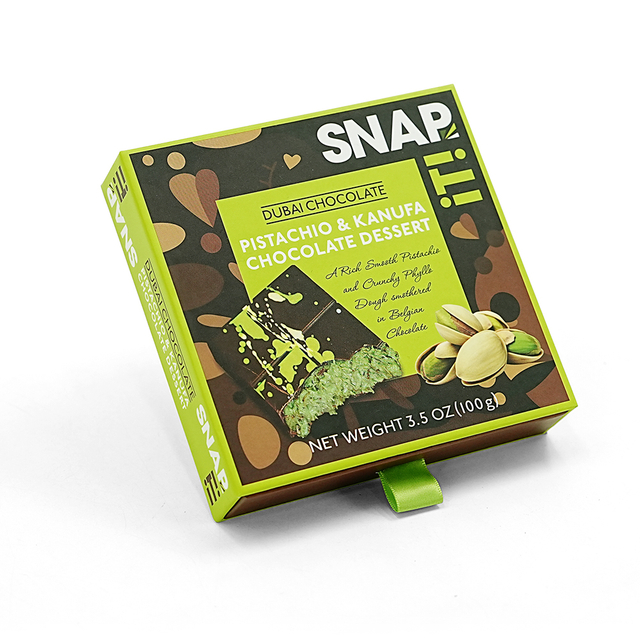 Custom Printed Drawer Box for Dubai Chocolate Packaging