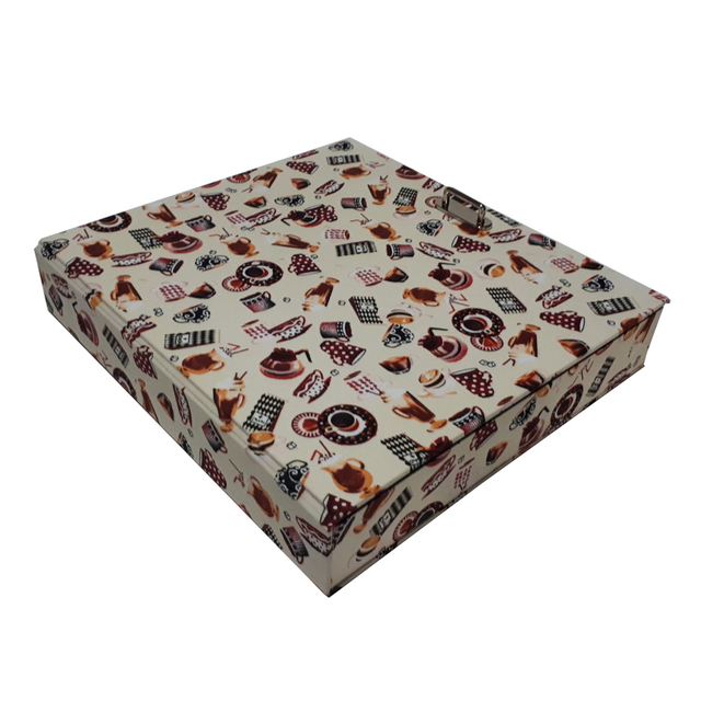 Custom Flip-Lid Coffee Capsule Storage Box 25-Slot Coffee Bean Print