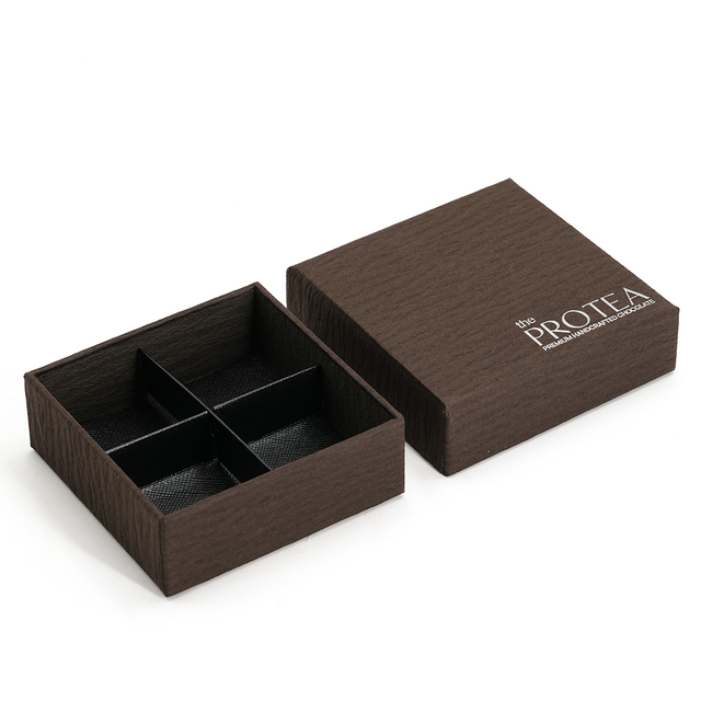 Square Rigid Chocolate Gift Box With 4 Compartments
