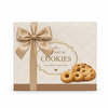 Beige Lattice Foldable Cookie Paper Box with Champagne Gold Ribbon Bow