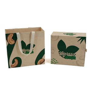 Custom Drawer Cashew Nut Gift Box with Matching Kraft Paper Gift Bag