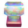 Hot Pink Auto-Lock Corrugated Mailer Box with Holographic Iridescent Interior Lining