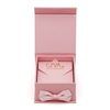 Luxury Pink Magnetic Closure Jewelry Box With Satin Bow