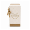 Beige Lattice Foldable Cookie Paper Box with Champagne Gold Ribbon Bow