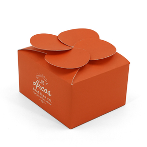 Custom Die Cut Flower Petal Closure Foldable Paper Gift Box for Coffee & Bakery