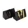 Custom Black Triangular Boutique Paper Bag with Gold Foil Logo
