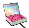 Custom Holographic Magnetic Flip Rigid Gift Box with Pink Satin Lining for Hair Extensions