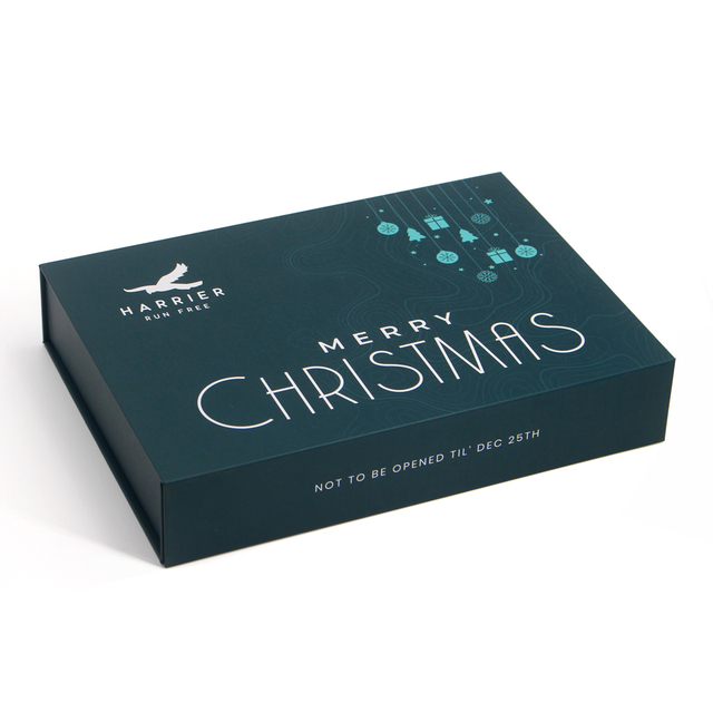Custom Dark Green Fold Flat Magnetic Christmas Rigid Gift Box