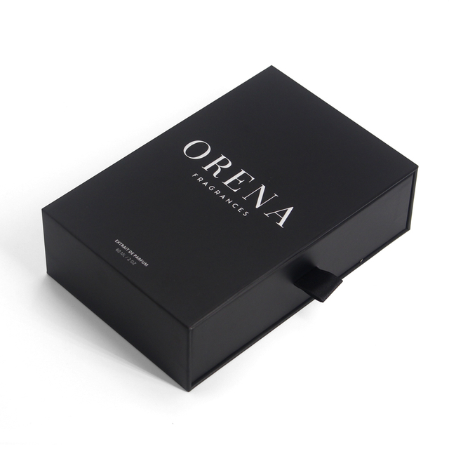 Matte Black Slide Drawer Rigid Perfume Box with Custom EVA Insert
