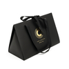 Custom Black Triangular Boutique Paper Bag with Gold Foil Logo