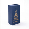 Navy Blue Slide Drawer Rigid Christmas Gift Box with Gold Foil Print