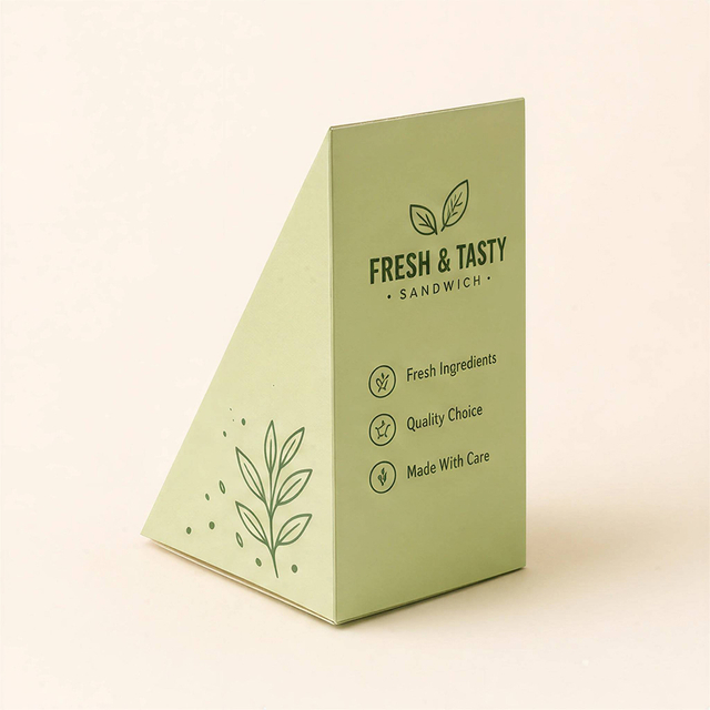 Triangle Sandwich Paper Box with Clear PVC Window
